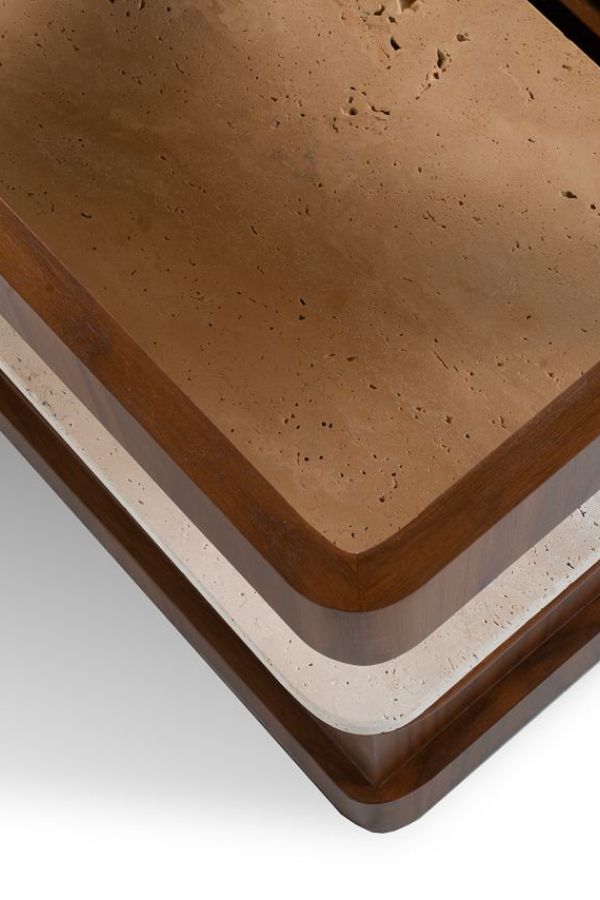 Travantine bedside Table