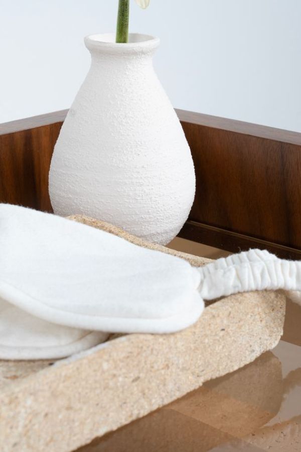 Travantine bedside Table