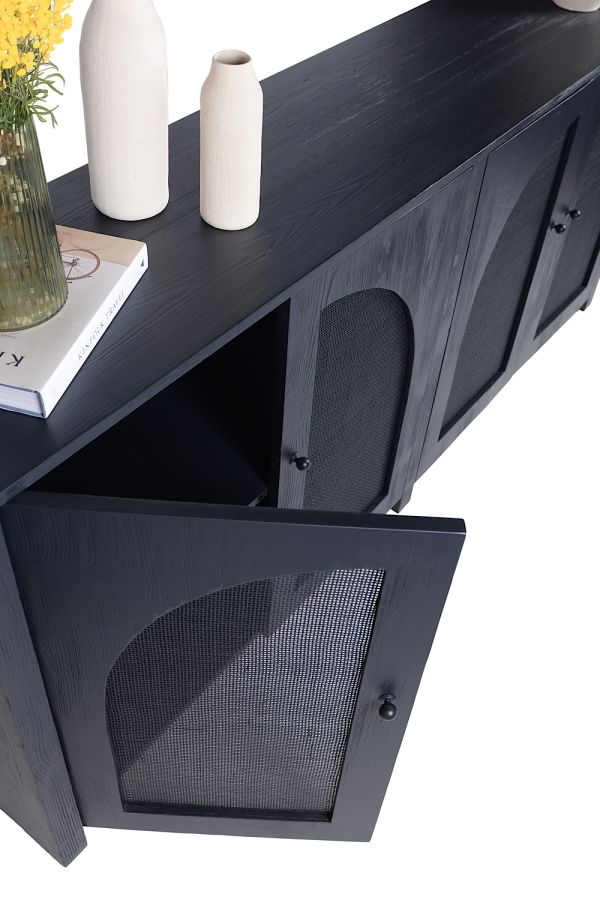 The Navy - Wooden buffet with natural rattan