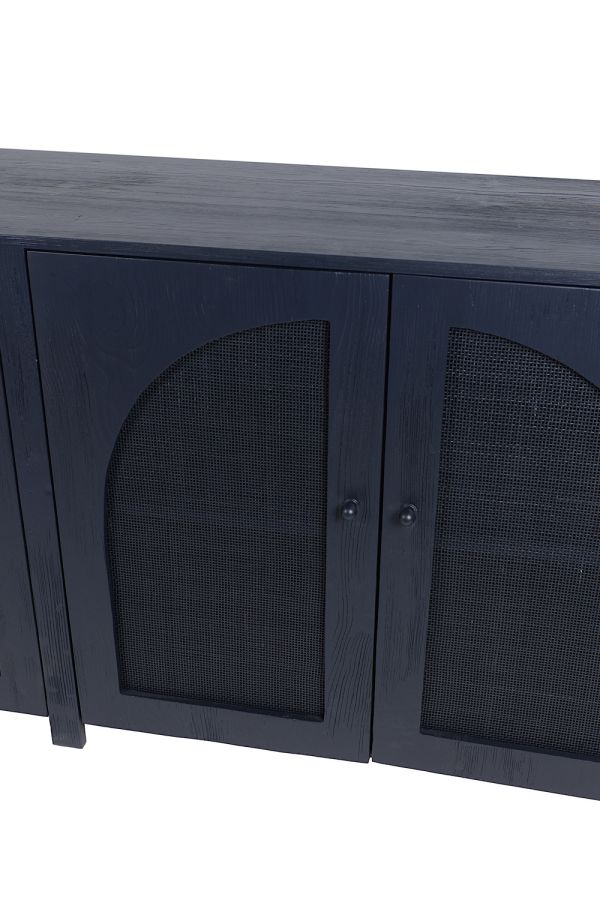 The Navy - Wooden buffet with natural rattan