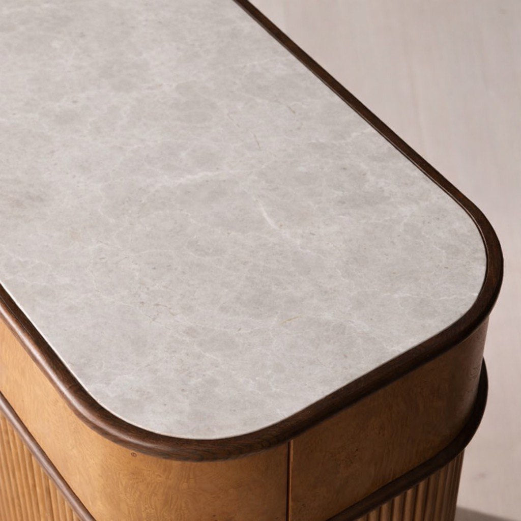 Sculpted Wooden Console – Contemporary Elegance with Purpose