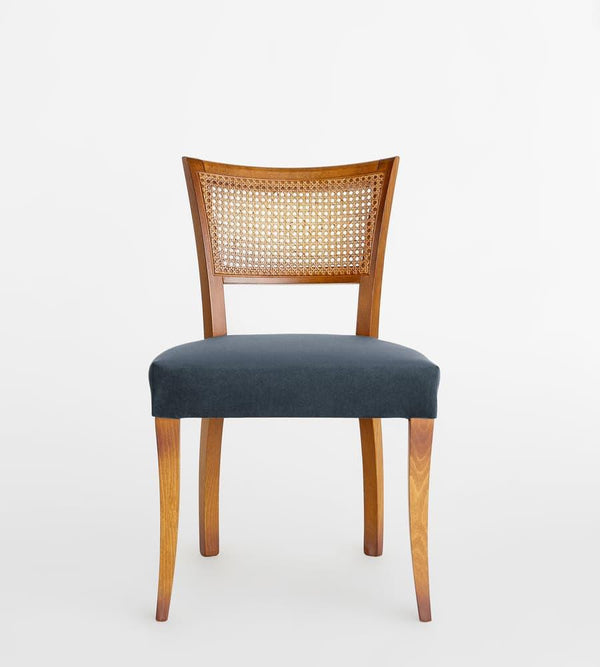 Wooden Chair with Natural Rattan Back – Timeless Warmth, Everyday Comfort
