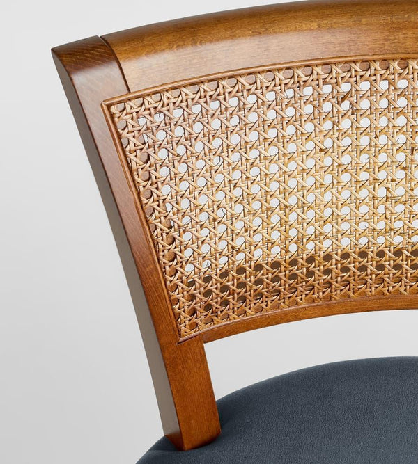 Wooden Chair with Natural Rattan Back – Timeless Warmth, Everyday Comfort