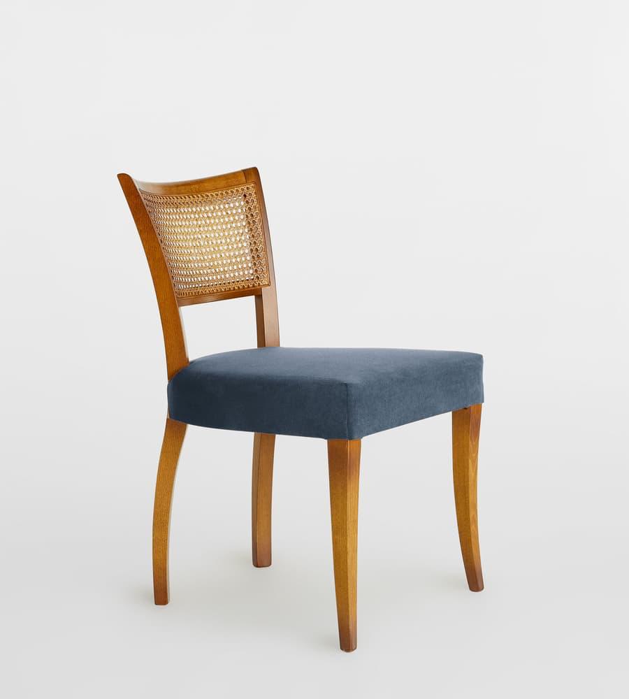 Wooden Chair with Natural Rattan Back – Timeless Warmth, Everyday Comfort