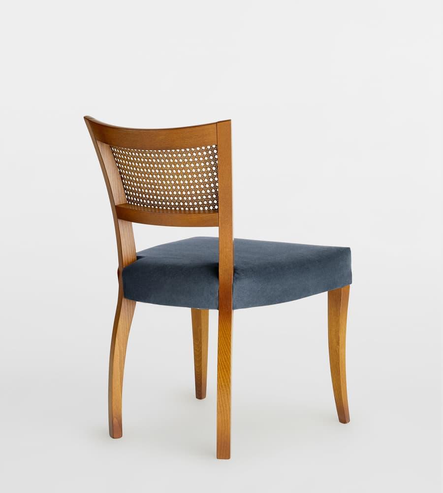 Wooden Chair with Natural Rattan Back – Timeless Warmth, Everyday Comfort