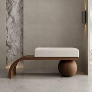 Sculptural Bench – Bold Balance and Architectural Elegance